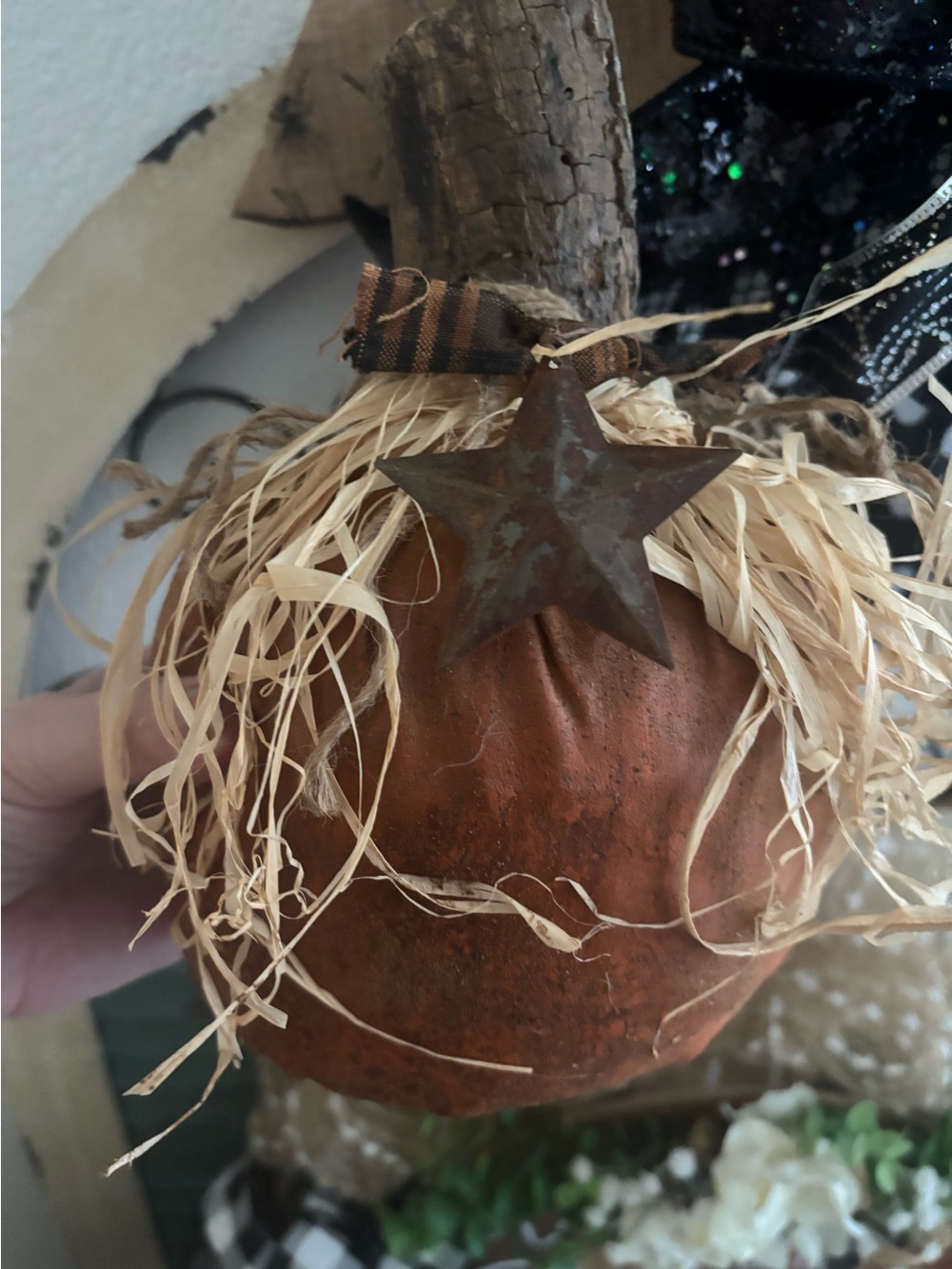 Grunge Pumpkin Rustic Decor Rusty Fall Accents Handmade Custom Made Final Sale